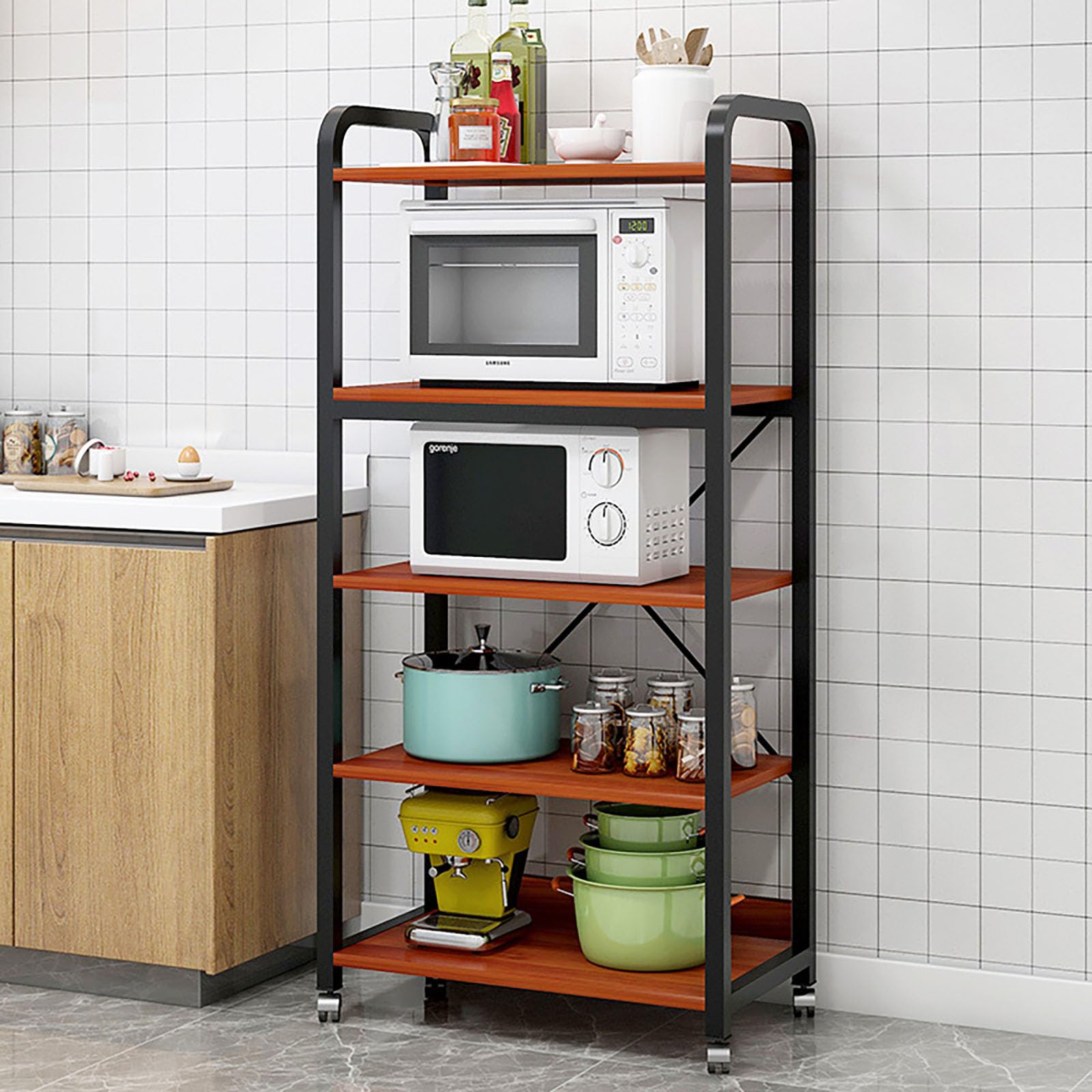 キッチン収納・ラック Wave Blue Rack Amazon.co.jp: Bestier キッチンラック レンジ台 棚